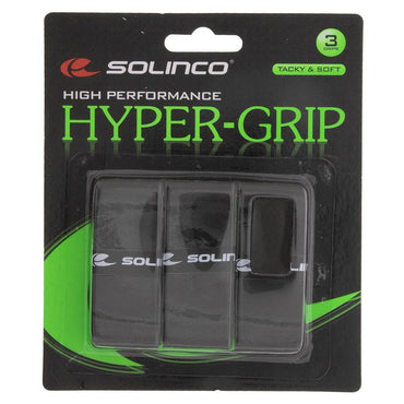 Hyper Extra Tacky Tennis Over Grip Black 3 Pack Grips SOLINCO