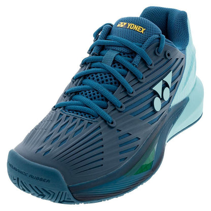 Men's Eclipsion 5 Tennis Shoes Blue and Green Tournament Gear YONEX
