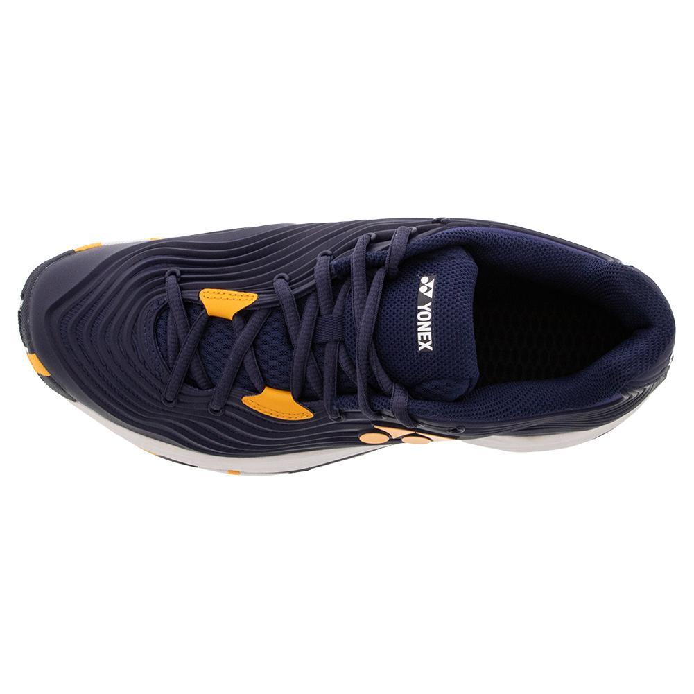 Men's FUSIONREV 5 Tennis Shoes Navy and Orange Top Tennis Shoes YONEX