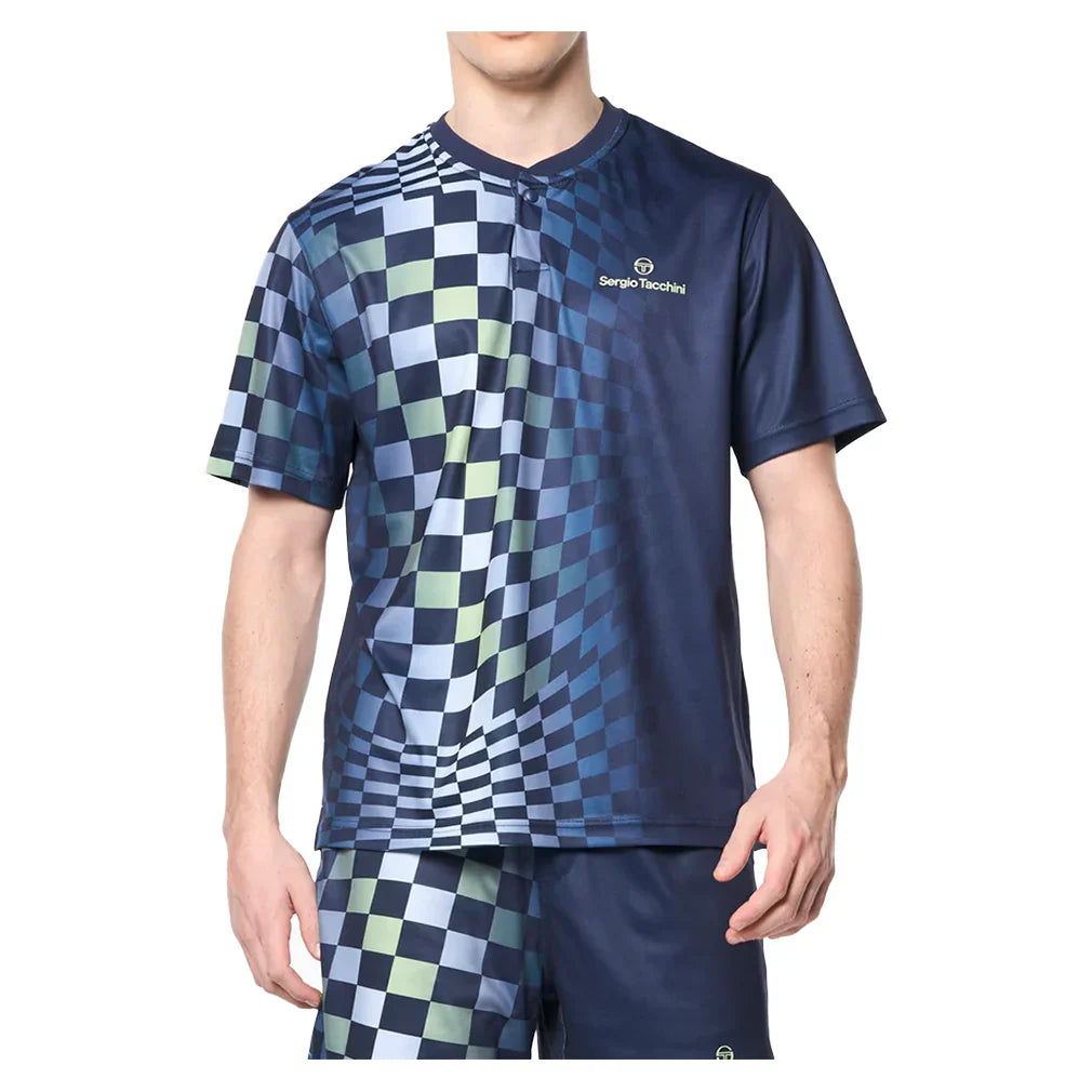 Men`s Luca Pique Tennis Top MENS APPAREL SERGIO TACCHINI S 225_MARITIME_BLUE