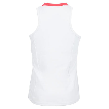 Girls' V-Neck Cutout Tennis Tank White and Coral Crush Girls Apparel LUCKY IN LOVE White XS