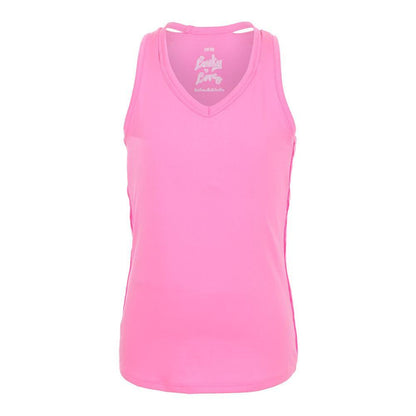 Girls' V-Neck Cutout Tennis Tank Pink Girls Apparel LUCKY IN LOVE XS