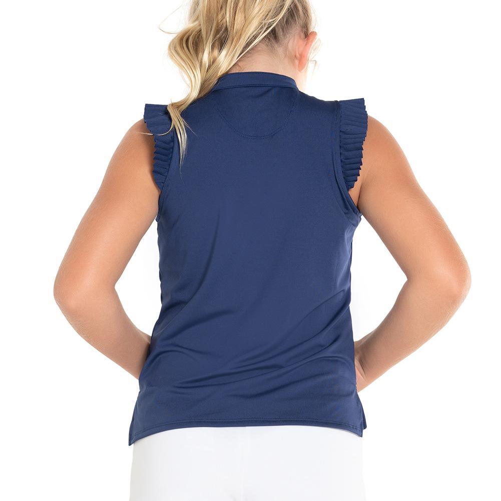 Girl's Pleat Me Up Tennis Tank Navy Girls Apparel LUCKY IN LOVE XS