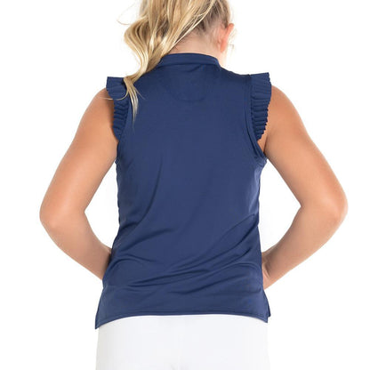 Girl's Pleat Me Up Tennis Tank Navy Girls Apparel LUCKY IN LOVE XS