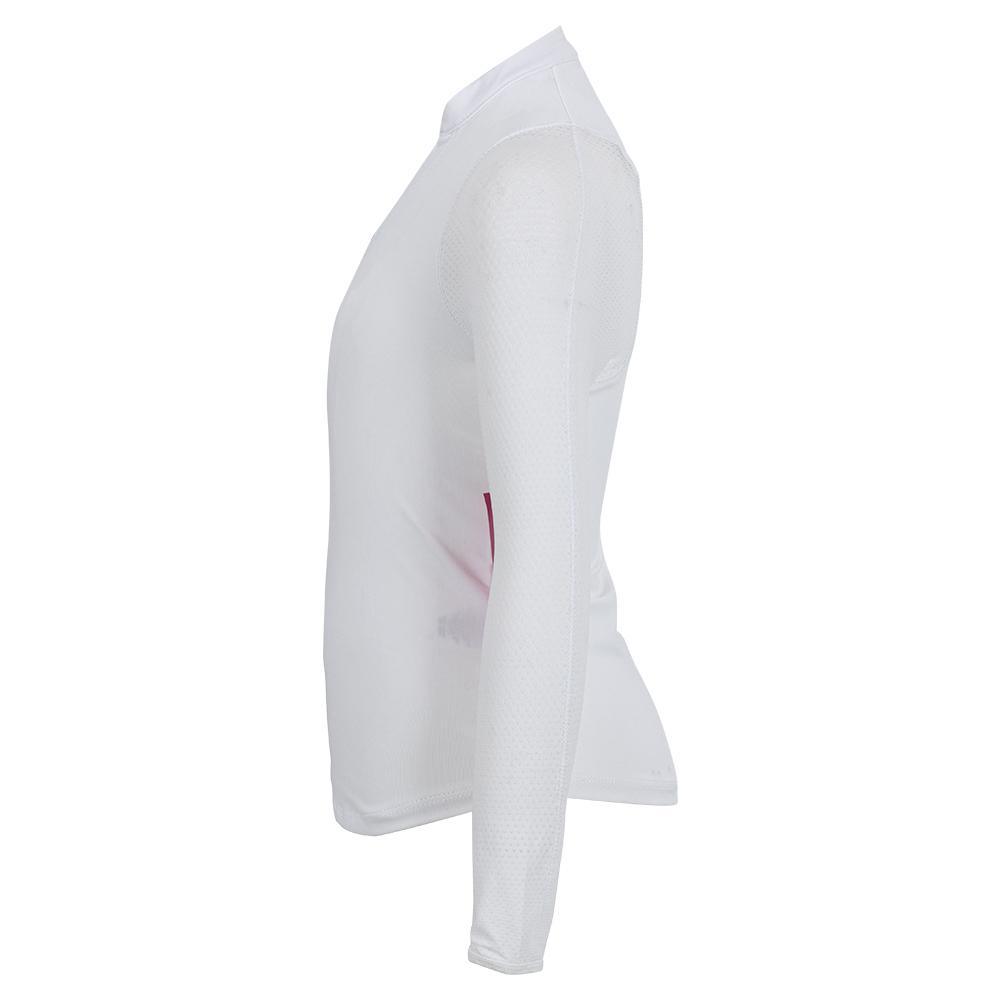 Girls' Mandarin Collar Long Sleeve Tennis Top White Outerwear LUCKY IN LOVE White XS