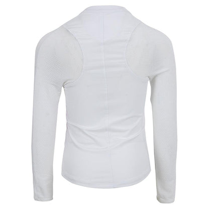 Girls' Mandarin Collar Long Sleeve Tennis Top White Outerwear LUCKY IN LOVE