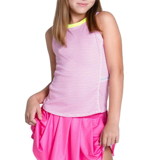 Girls` Victory Streak Tennis Tank Pink LUCKY IN LOVE 2XS Pink