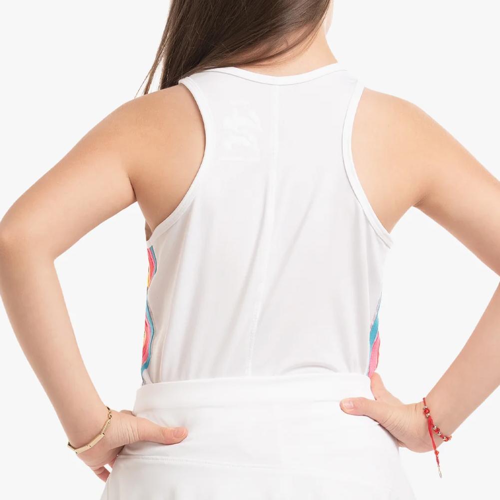 Girl's Prisma Stripe Tennis Tank Rainbow Girls Apparel LUCKY IN LOVE XS