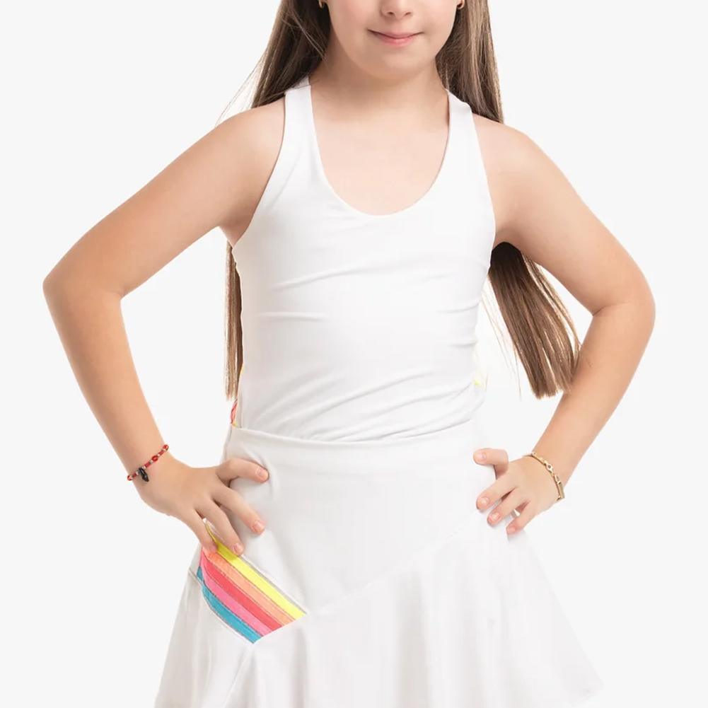 Girl's Prisma Stripe Tennis Tank Rainbow Girls Apparel LUCKY IN LOVE