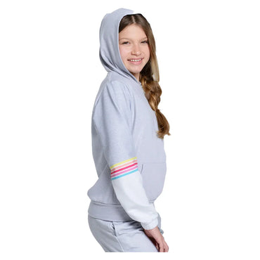 Girls` Over The Rainbow Tennis Hoodie Heather Grey LUCKY IN LOVE