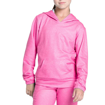 Girls` Heather Tennis Hoodie LUCKY IN LOVE 2XS 33A648_PINK