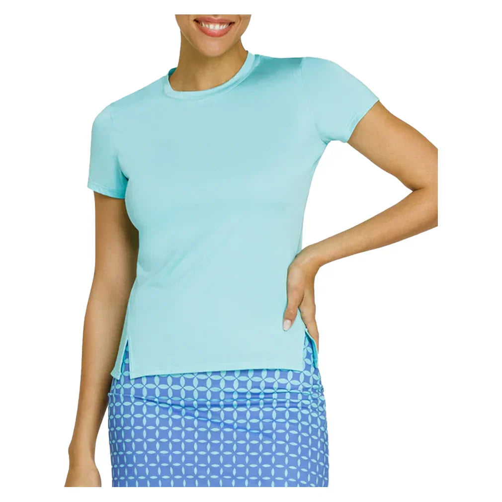 Women`s Hawthorne Short Sleeve Tennis Top Aqua Sky TAIL