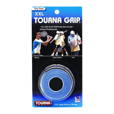 Tourna Grip XXL 3 Pack Blue Tennis Overgrip Grips TOURNA