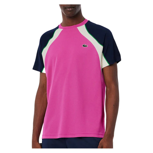 Men`s Ultra Dry Tennis Crew LACOSTE 2XL HI2_MALVA/LAPONIE
