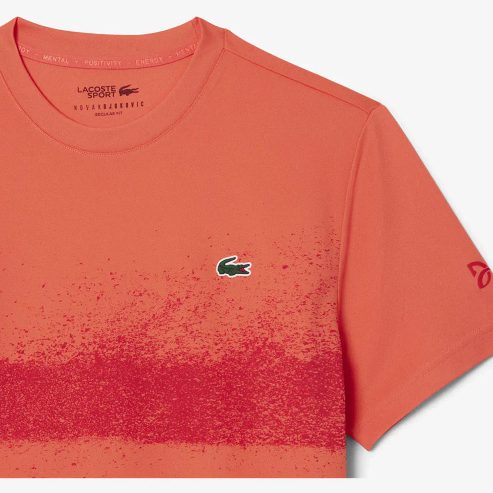 Men`s Novak Djokovic Ultra Dry Fan Tennis Crew Manguier and Grenadine LACOSTE