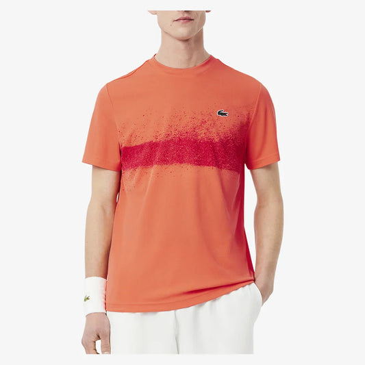 Men`s Novak Djokovic Ultra Dry Fan Tennis Crew Manguier and Grenadine LACOSTE SMALL Orange