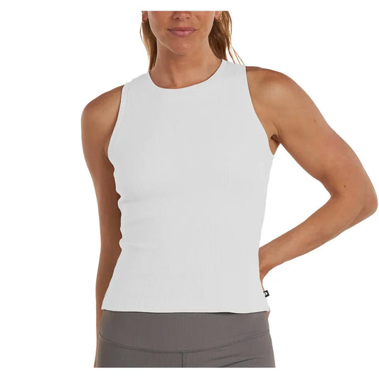 Women`s Classic Crew Neck Tennis Tank White THRIVE SOCIETE XS White