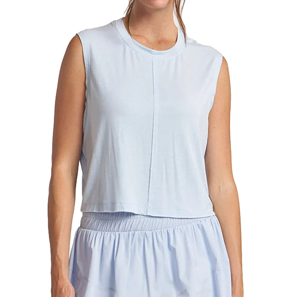 Women`s Overlap Back Tennis Top Bay Blue THRIVE SOCIETE XS Bay Blue