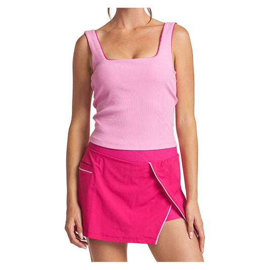 Women`s Piped Square Neck Tennis Tank Azalea THRIVE SOCIETE Pink XS