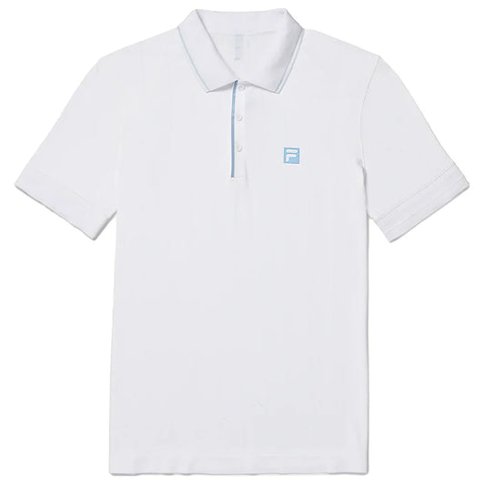 Men`s Center Court Ace Seamless Tennis Polo White and Skipper Blue FILA S