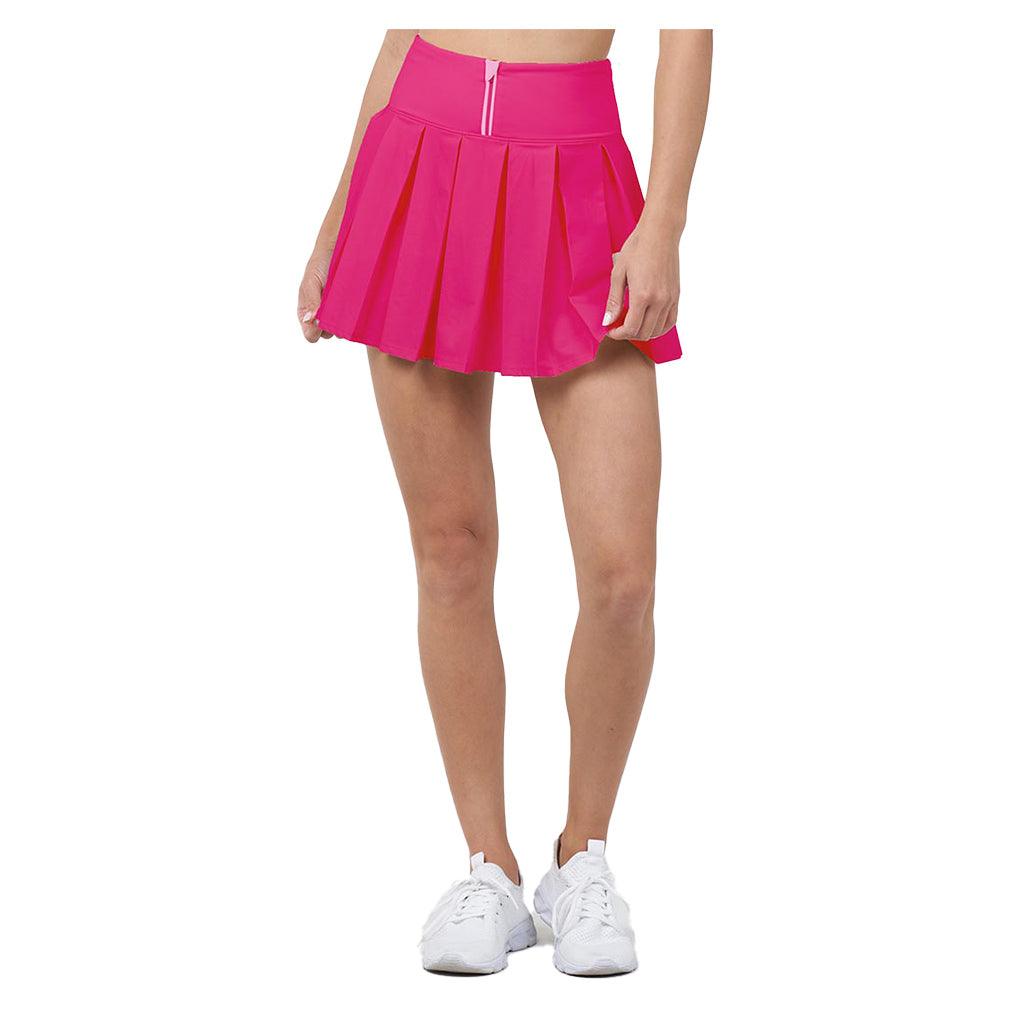 Women`s Endure Piped Pleated Tennis Skort Dragon Fruit and Azalea THRIVE SOCIETE