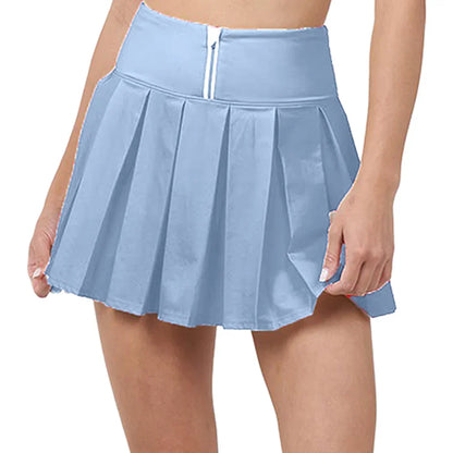 Women`s Piped Pleated Tennis Skort Bay Blue and White THRIVE SOCIETE XS Blue