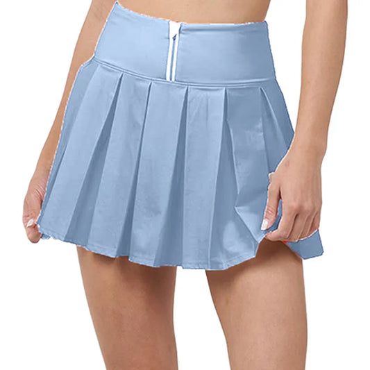 Women`s Piped Pleated Tennis Skort Bay Blue and White THRIVE SOCIETE XS Blue