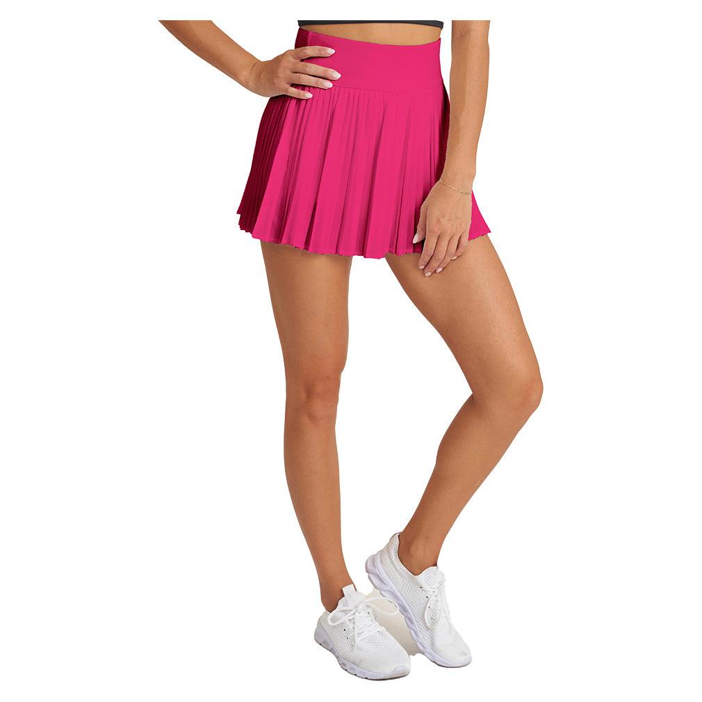 Women`s 14.5 inch Pleated Tennis Skort Dragon Fruit THRIVE SOCIETE