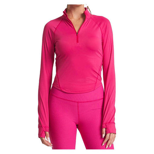 Women`s Zip Performance Long Sleeve Tennis Top THRIVE SOCIETE DRAGON_FRUIT XS