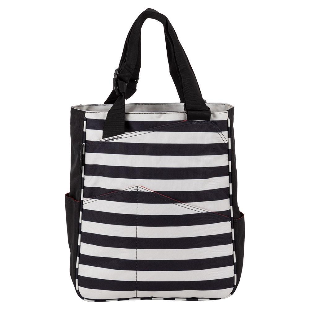 Women's Tennis Tote Stripes Black and Coconut Promotions MAGGIEMATHER
