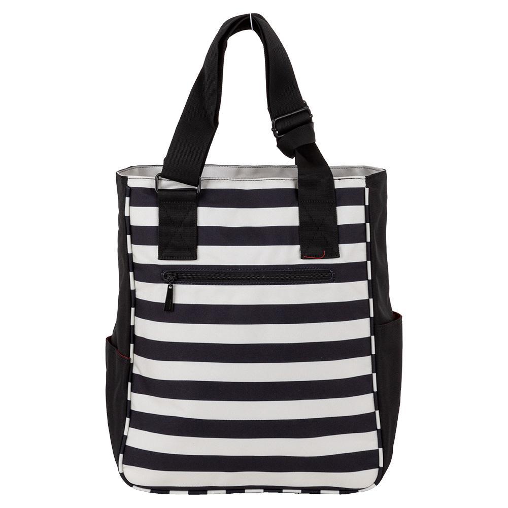 Women's Tennis Tote Stripes Black and Coconut Promotions MAGGIEMATHER
