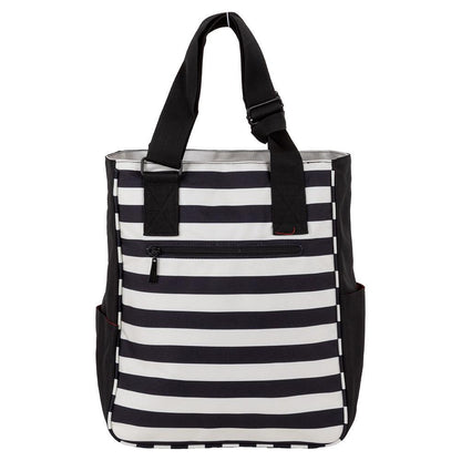 Women's Tennis Tote Stripes Black and Coconut Promotions MAGGIEMATHER
