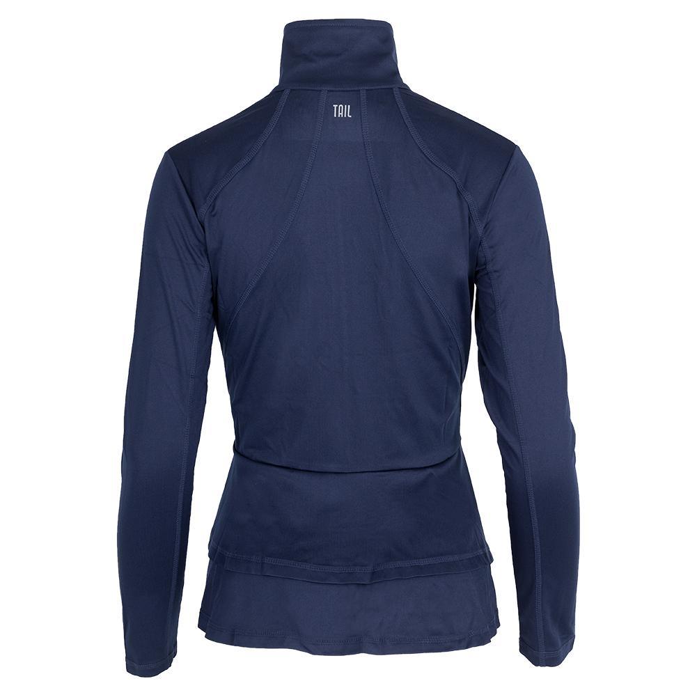 Women's Rachel Long Sleeve Tennis Jacket Navy Blue Womens Apparel TAIL S