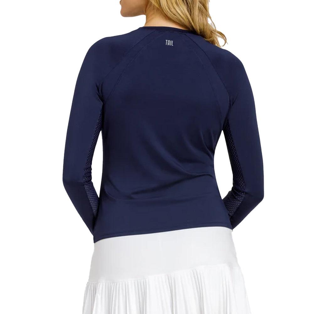 Women`s Legend Long Sleeve Tennis Raglan Navy Blue TAIL