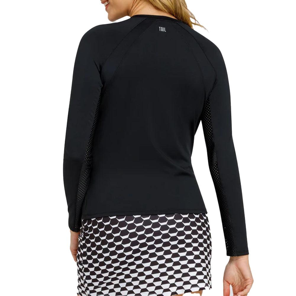 Women`s Legend Long Sleeve Tennis Raglan Onyx TAIL S Black