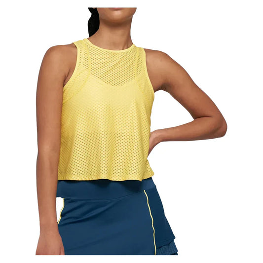 Women`s Circle Mesh Vent Tennis Tank Daffodil LIJA XS Yellow