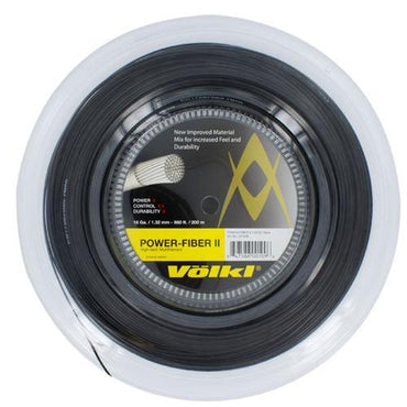 Power Fiber II 16G Black Reel Tennis String Strings VOLKL