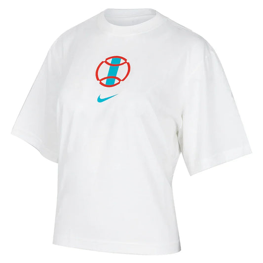 Women`s Paris Cotton Short Sleeve Boxy Tennis Top NIKE XS 10A_WHITE