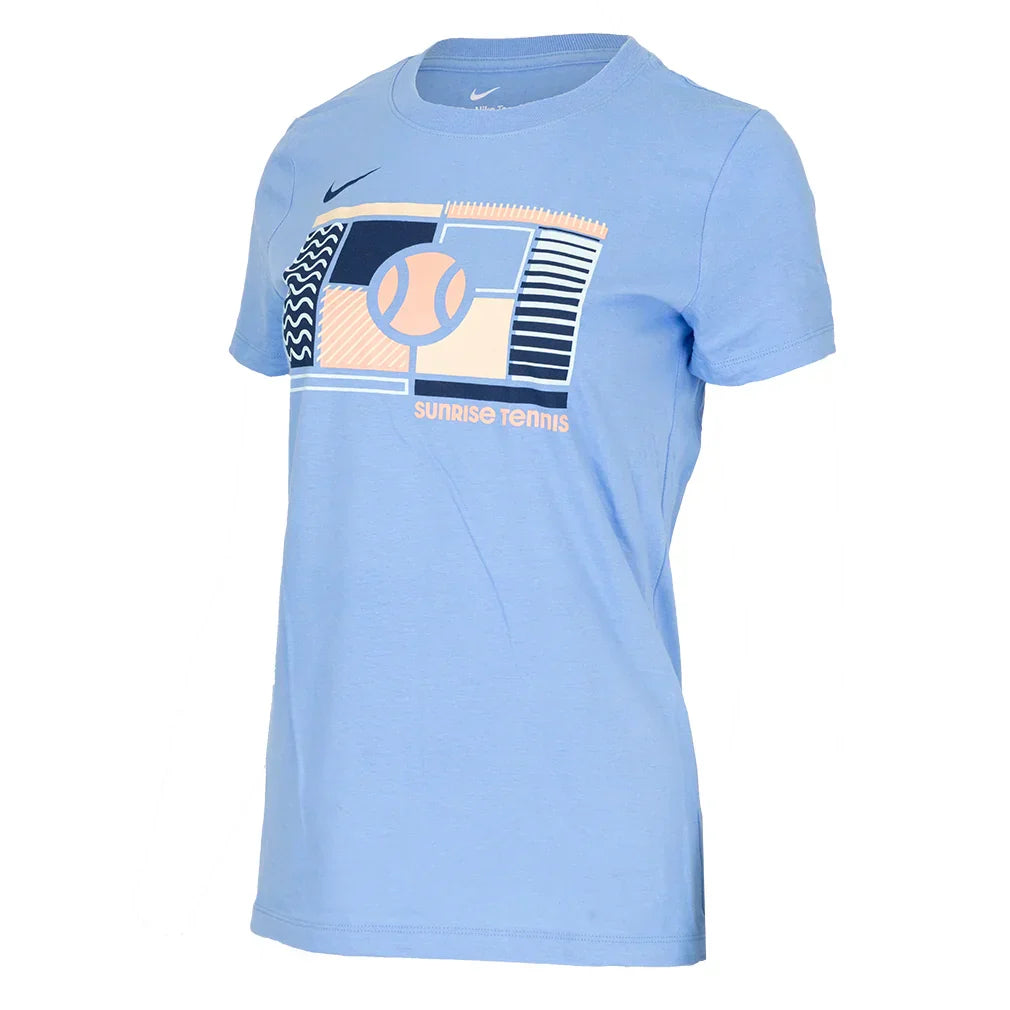 Women`s Cotton Short Sleeve Tennis Top NIKE XS 4EY_VALOR_BLUE