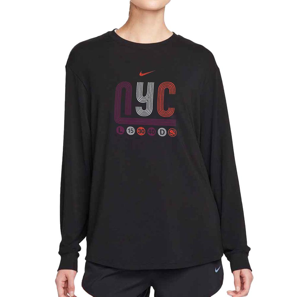 Women`s Boxy Long Sleeve Tennis Tee Black NIKE XS