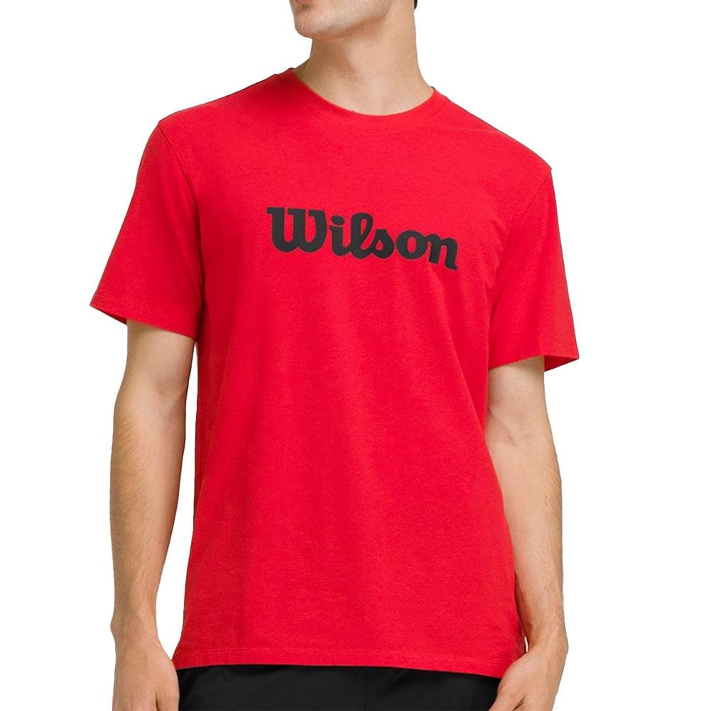 Men`s Easy Street Tennis Tee Infrared and Classic Navy WILSON S