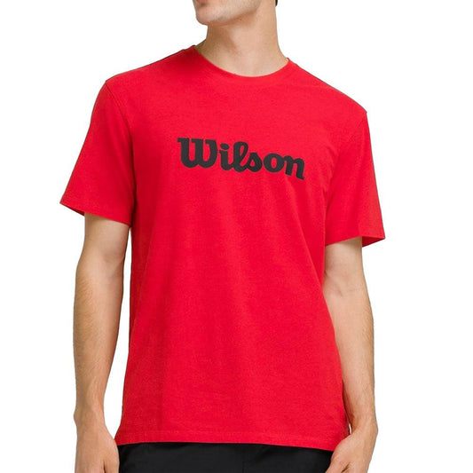 Men`s Easy Street Tennis Tee Infrared and Classic Navy WILSON S