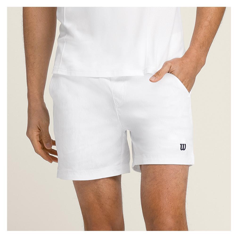 Men's Volley 6 Inch Tennis Short Bright White Mens Apparel WILSON M