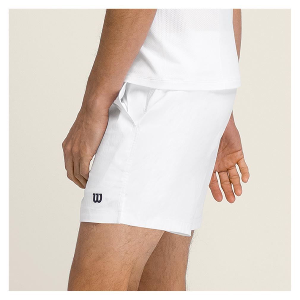 Men's Volley 6 Inch Tennis Short Bright White Mens Apparel WILSON