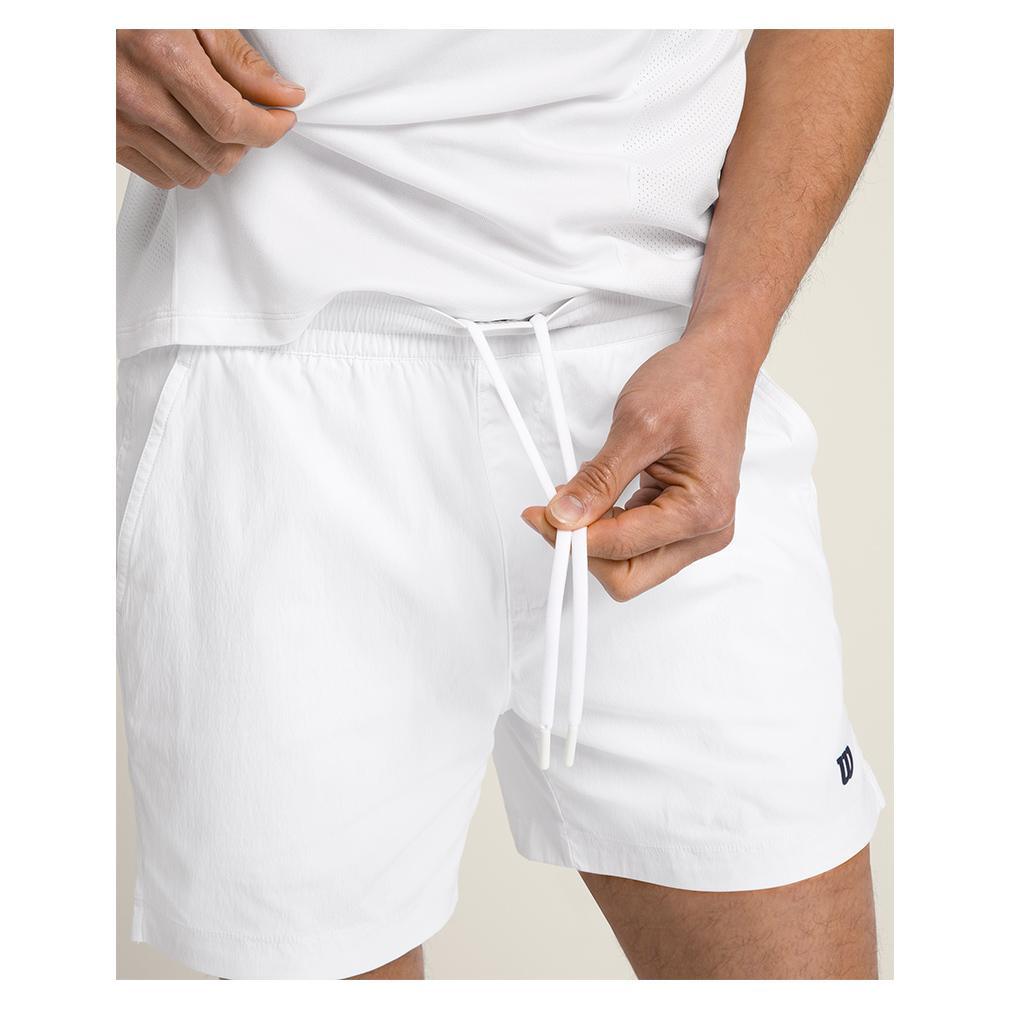 Men's Volley 6 Inch Tennis Short Bright White Mens Apparel WILSON