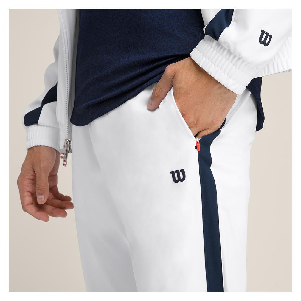 Men's Grand Slam Tennis Jogger Bright White and Classic Navy Outerwear WILSON