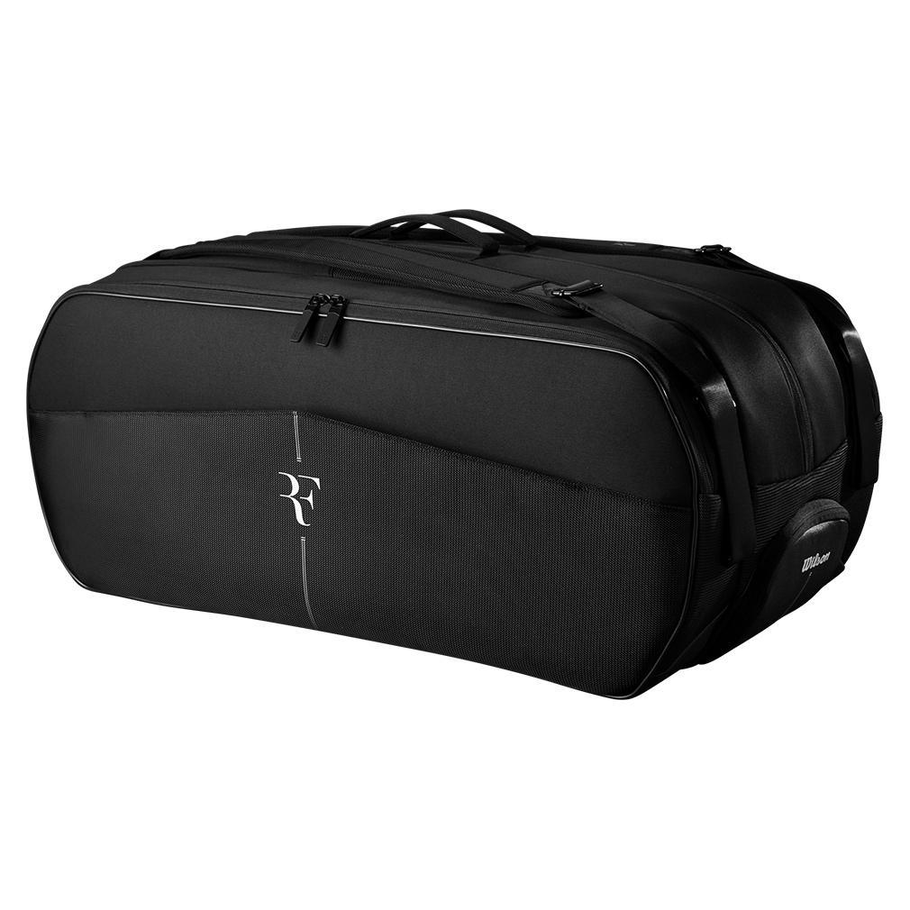 RF Tournament 15pk Tennis Racquet Bag Black SHOP BY PLAYER WILSON