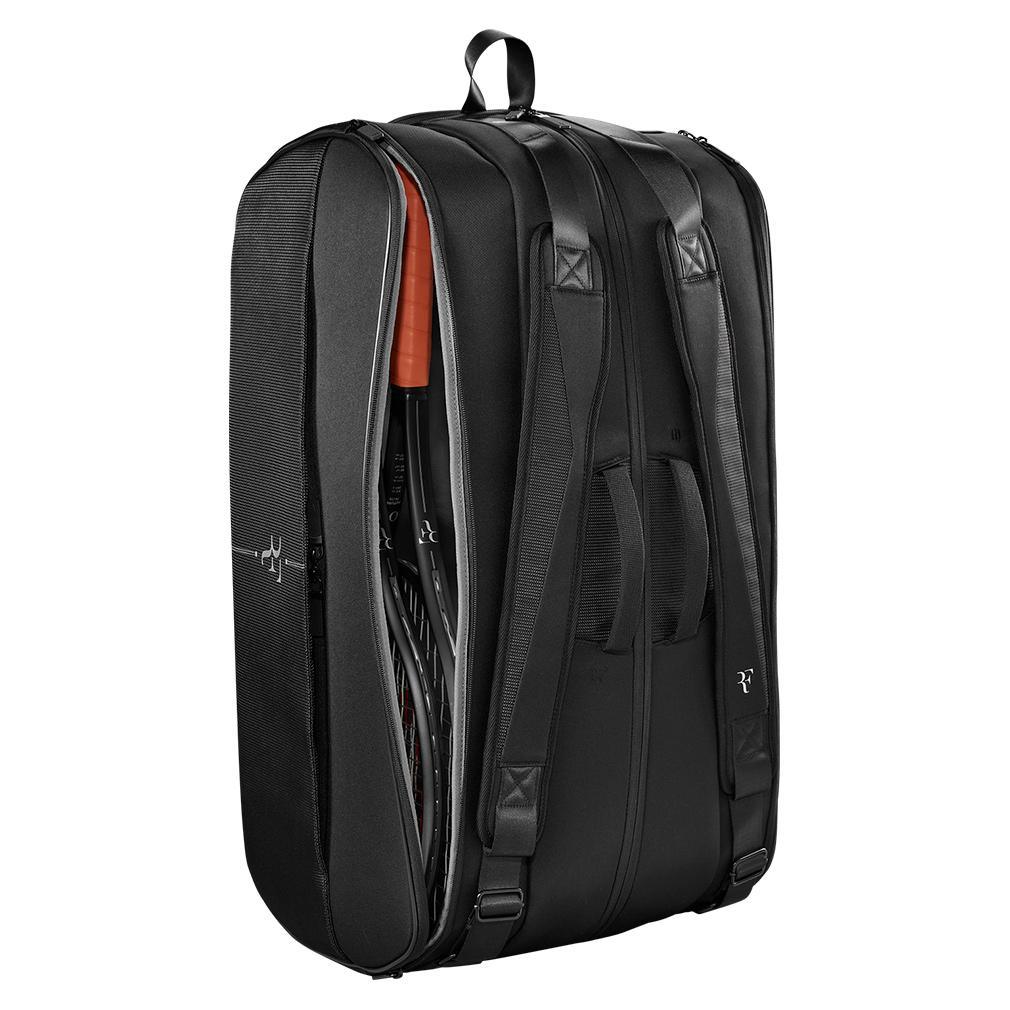 RF Tournament 15pk Tennis Racquet Bag Black SHOP BY PLAYER WILSON