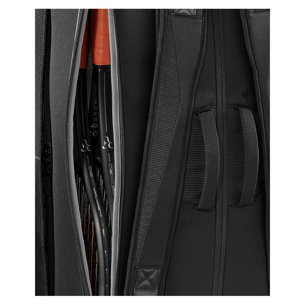 RF Tournament 15pk Tennis Racquet Bag Black SHOP BY PLAYER WILSON