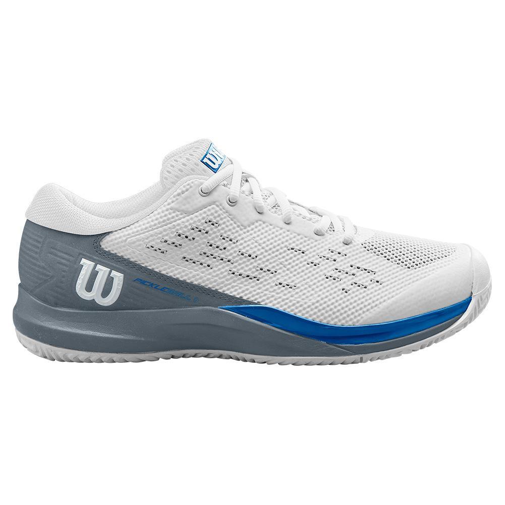 Men's Rush Pro Ace Pickler Pickleball Shoes White and Stormy Weather Shoes WILSON